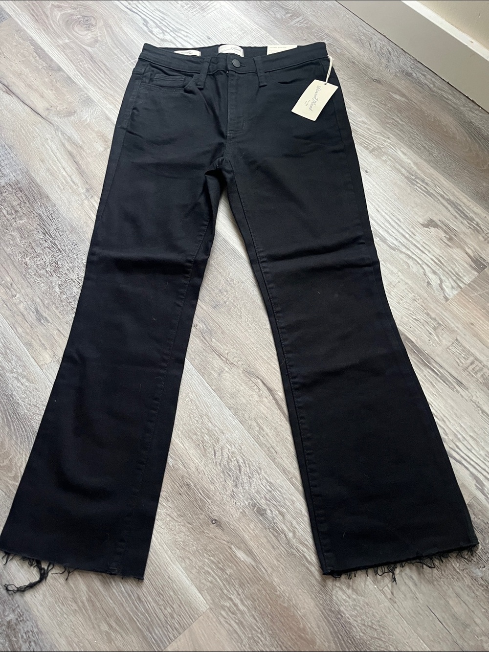 Universal Thread Black Flare Jeans with Raw Hem